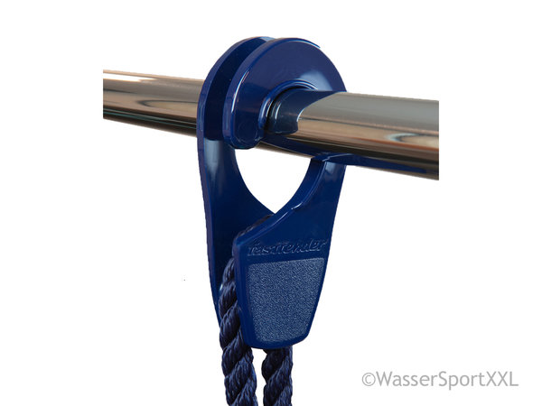 Fastfender Fenderhaken Farbe blau Tauwerk 6-10mm für 25 Relingsrohr VPE=2Stück